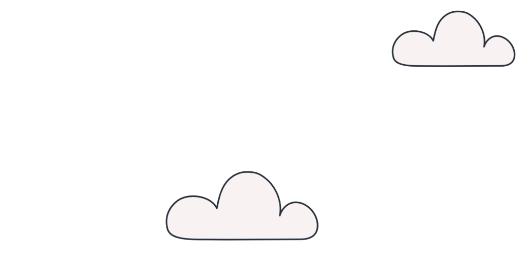 a line drawing of clouds that serves as the background for the palm tree image
